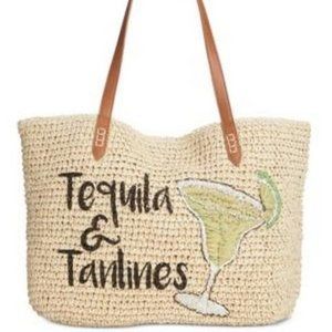 I.N.C. Beach Summer Vacation Tropical Straw Tote